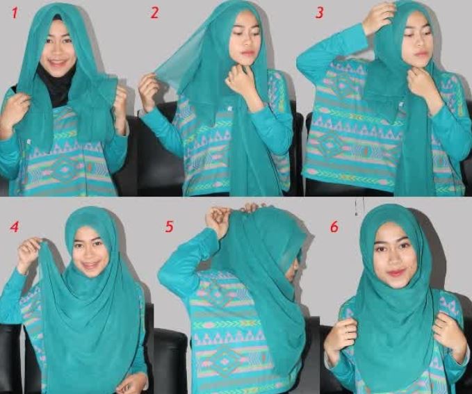Tutorial hijab segiempat terbaru
